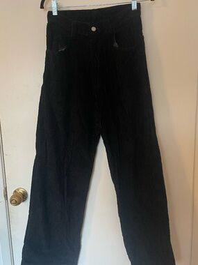 Hi rise Black Corduroy Pants